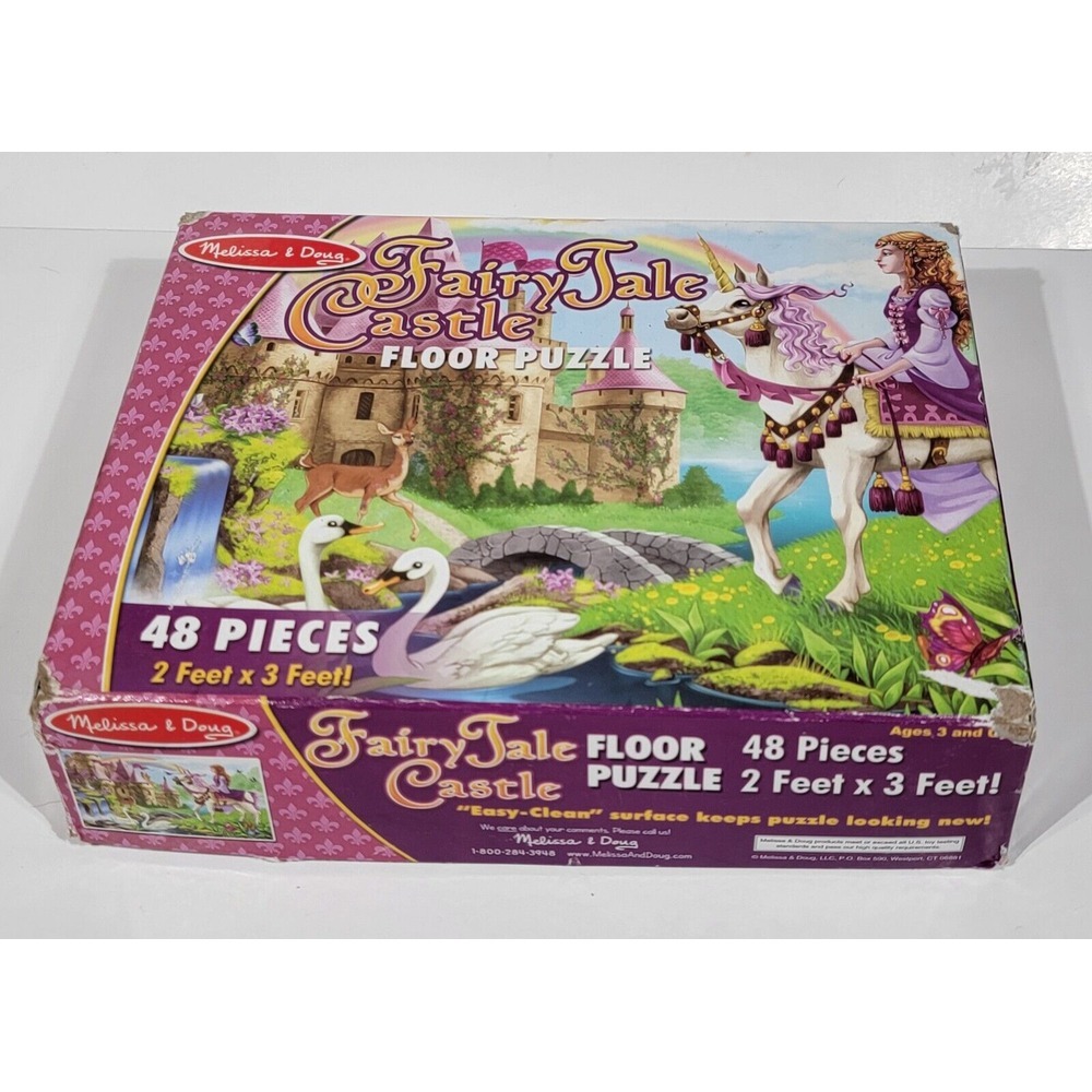 Melissa and Doug Fairy Tale Castle Floor Puzzle 2x3 Foot 48 Pieces